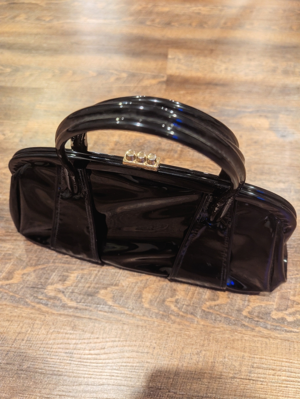 Vintage Black Patent Leather Bag - Picture 3 of 4